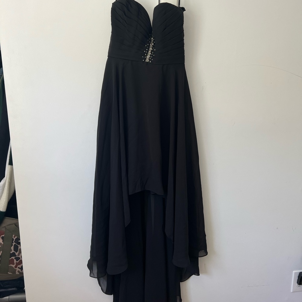 High low black bridesmaid dress